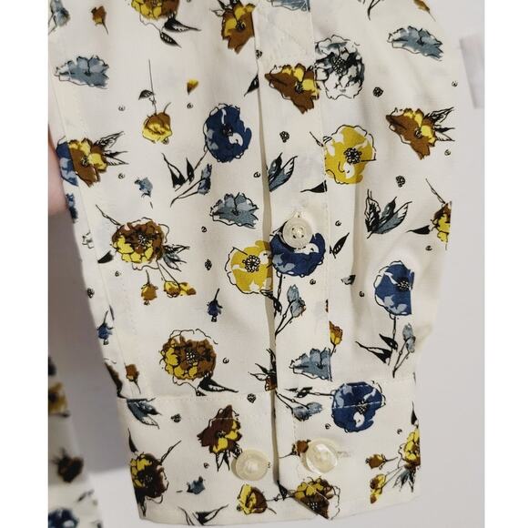Duluth Trading Co Floral White Button Up Wrinklefighter Tunic Medium NEW - Picture 7 of 10
